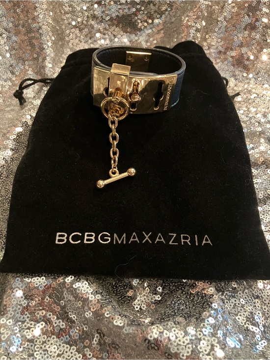 BCBGMaxAzria Jewelry - BCBGMaxAzria Set of 2 Black Leather Toggle Cuff Bracelets